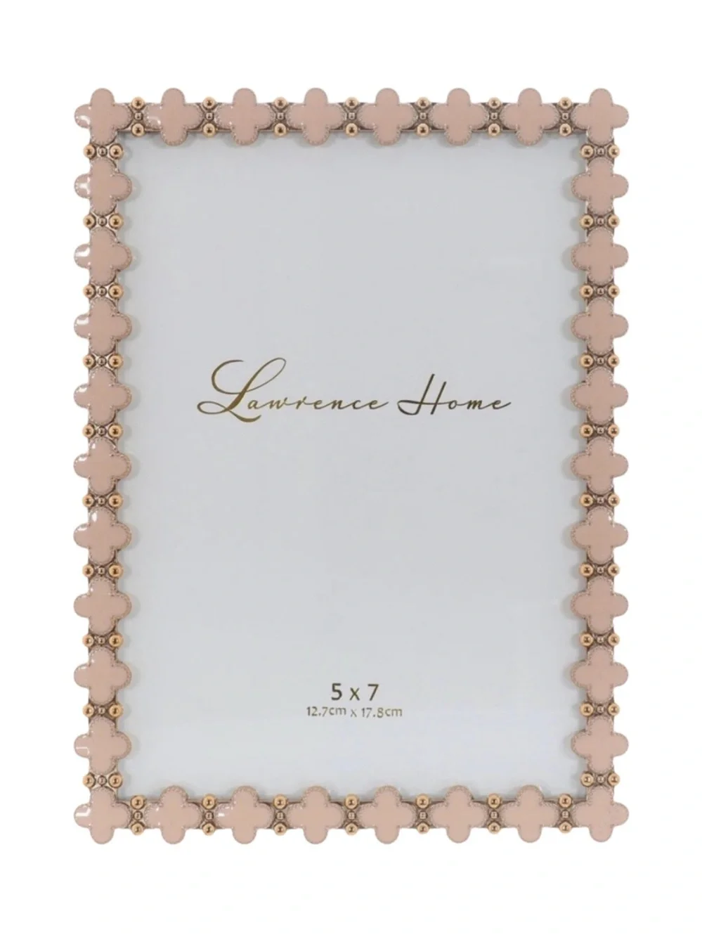 Lawrence Frames Pink Enamel Clover Picture Frame Pink/Gold   5” X 7” NWT